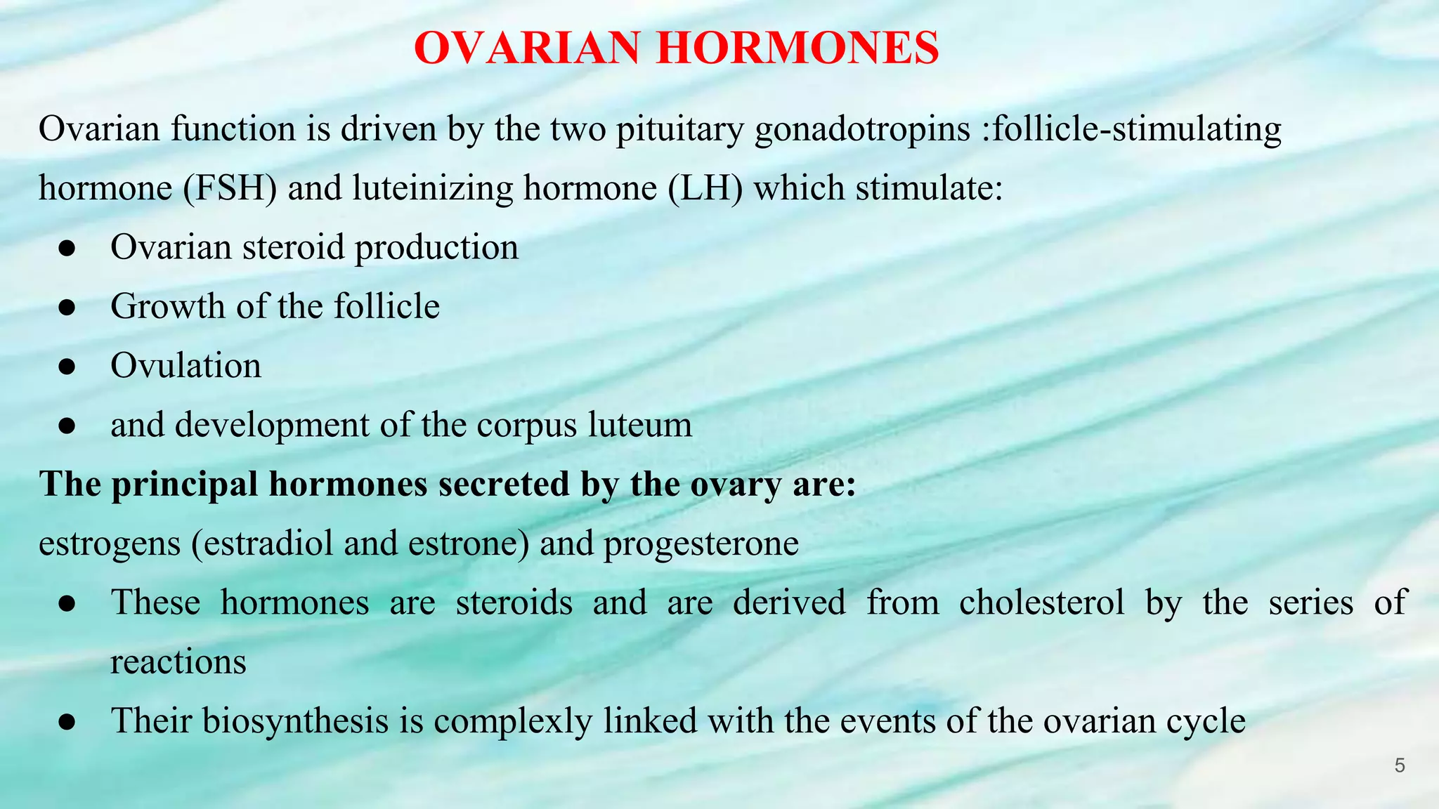 Hormonal Control of Reproductive Process in Females | PPTX