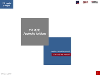 Denise Lebeau-Marianna 2.0 Md’E  Approche juridique 
