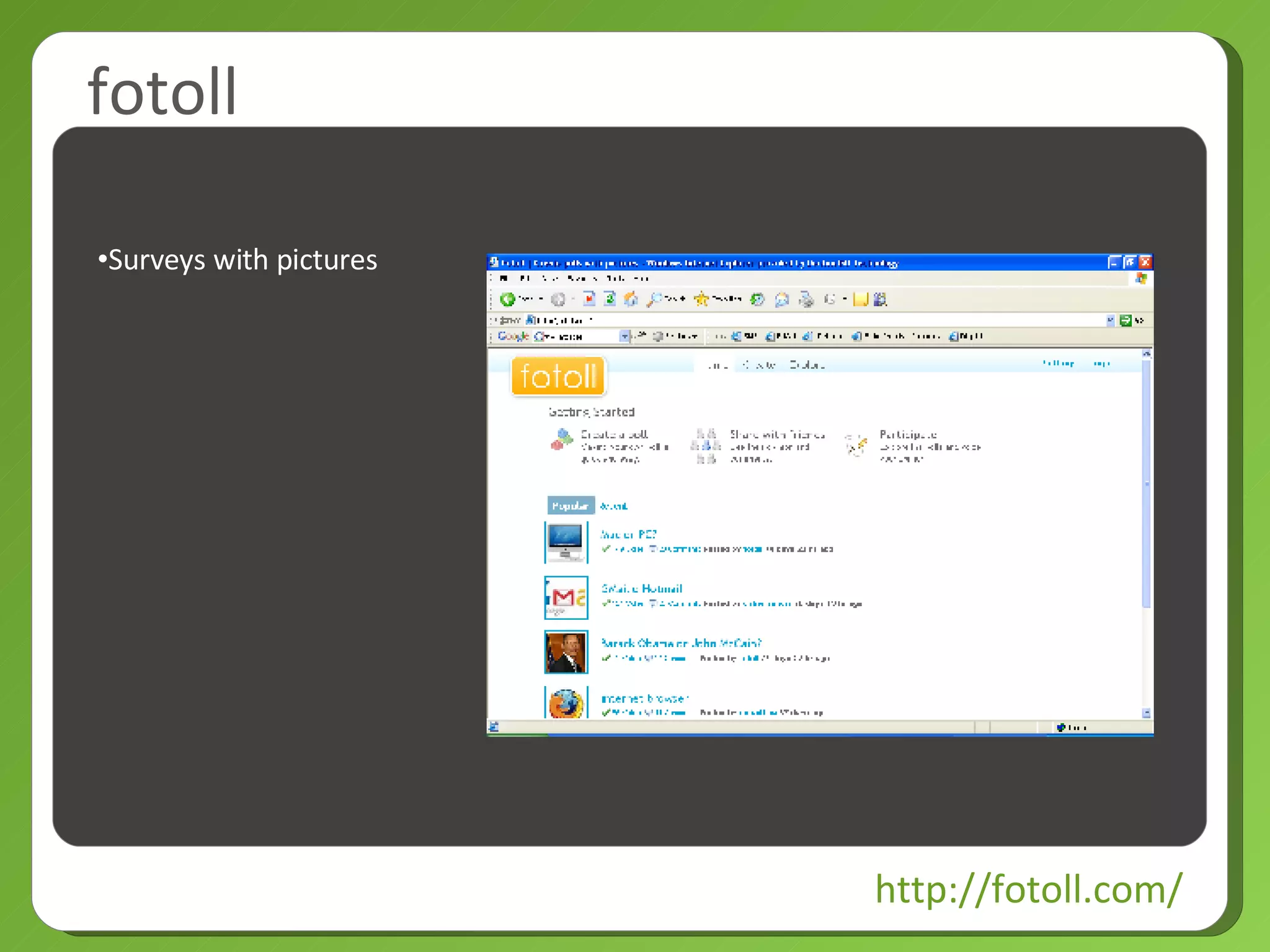 fotoll http://fotoll.com/ Surveys with pictures 