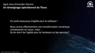 Innover en agilité dans un environnement industriel hardware (REX Schneider Electric)