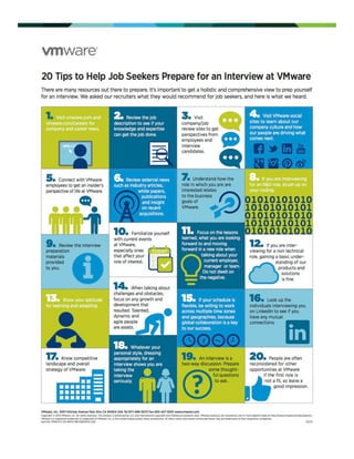 20 Tips to Help Job Seekers Prepare for an Interview at VMware