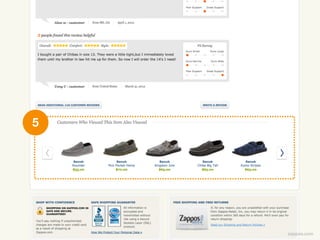 Recommend other categories and similar items in relevant
areas (also inspires exploration) link.com
5
zappos.com
 