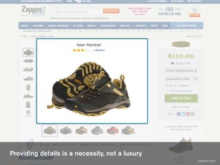 Providing details is a necessity, not a luxury
zappos.com
 
