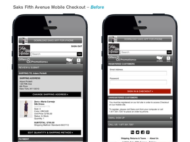 Saks Fifth Avenue Mobile Checkout