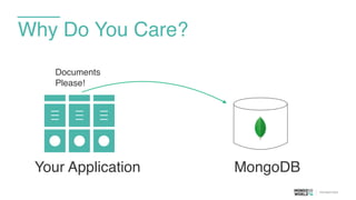 Why Do You Care?
Your Application MongoDB
Documents
Please!
 