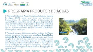 PROGRAMA PRODUTOR DE ÁGUAS
 