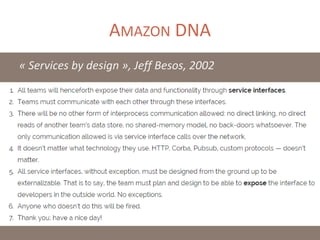 AMAZON DNA
« Services by design », Jeff Besos, 2002
 