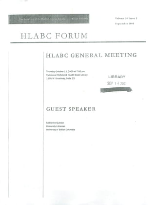 HLABC Forum: September 2000