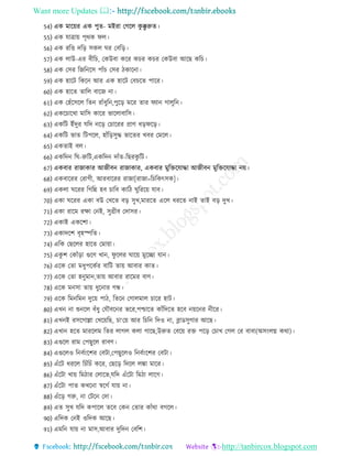 Want more Updates 
http://tanbircox.blogspot.com
54) এক মারয়র এক পুে- মইরা তেরে কু ক্কু রুে
55) এক োিায় পৃথক িে
56) এক ররি দরর িকে ঘর তবরর
57) এক োউ-এর ব রচ, তকউবা করর কচর কচর তকউবা আরে করচ
58) এক তির রেরনরি পােঁচ তির কারনা
59) এক হারি রকরন আর এক হারি তবচরে পারর
60) এক হারে োরে বারে না
61) এক তহেঁরিরে রেন রােঁ ুরন,পুরর মরর োর িযান োেুরন
62) একরচারখা মারি কারর ভারোবারি
63) একরি ইেঁদুর েরদ নরর তচাররর প্রাণ রিরর
64) একরি ভাে রিপরে, হােঁররিুে ভারের খবর তমরে
65) একোই বে
66) একরদন রঘ-রুরি,একরদন দােঁে-রেরকু রি
67) একবার রাোকার আে বন রাোকার, একবার মুরিরোো আে বন মুরিরোো নয়
68) একবাররর তরাে , আরবাররর রাো[রাো=রচরকৎিক]
69) একো ঘররর রেরন্ন হব চারব কার ঘুরররয় োব
70) একা ঘররর একা বউ তখরে বর িুখ,মাররে এরে ররে নাই োই বর দুখ
71) একা রারম রক্ষা তনই, িুগ্র ব তদাির
72) একাই একরশা
73) একাদরশ বৃহপীডরে
74) এরক তেরের হারে তমায়া
75) একু শ তকােঁরা গুরণ খান, িু রের ঘারয় মুরচ্ছা োন
76) এরক তো ম ুপরকের বারি োয় আবার কাে
77) এরক তো হনুমান,োয় আবার রারমর বাণ
78) এরক মনিা োয় ুরনার েন্ধ
79) এরক রমনরমন দুরয় পা , রেরন তোেমাে চারর হাি
80) এখন না শুনরে বেঁ ু তেৌবরনর ভরর,পশ্চারে কােঁরদরে হরব নয়রনর ন রর
81) এখনই রিরোো তখরয়রে, চা‘তয় আর রচরন রদও না, ব্লাডিুোর আরে
82) এখান হরে মাররেম রের োেে কো োরে,উরুে তবরয় রি পরর তচাখ তেে তর বাবা(অিংেি কথা)
83) এগুরে রাম তপেুরে রাবণ
84) এগুরেও রনবেংরশর তবিা,তপেুরেও রনবেংরশর তবিা
85) এেঁরি ররে রচেঁরচেঁ করর, তেরর রদরে েঙ্কা মারর
86) এেঁরিা খায় রম ার তোরভ,েরদ এেঁরিা রম া োরে
87) এেঁরিা পাে কখরনা স্বরেে োয় না
88) এেঁরর েরু, না তিরন তদা
89) এে িুখ েরদ কপারে েরব তকন তোর কােঁথা বেরে
90) এরদক তনই ওরদক আরে
91) এমরন োয় না মাি,আবার দুরদন তবরশ
 
