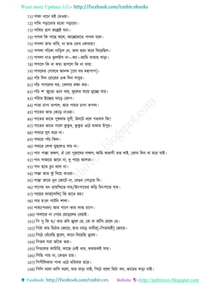 Want more Updates 
http://tanbircox.blogspot.com
71) পাকা ারন মই তদওয়া
72) পারখ পরারনার মরো পরারনা
73) পারখর প্রাণ অরল্পই োন
74) পােে রক োরে িরে, আরক্করেরে পােে বরে
75) পােো ভাে খারব, না হাে ত াব তকাথায়?
76) পােো িােঁরকা নাররি তন, ভাে মরন করর রদরয়রেি
77) পােো নাও ঝু োইি না –কযা –আরম বাোয় খারা
78) পােরে রক না কয়! োেরে রক না খায়!
79) পােরের তোবর আনন্দ [রো ব মহাপাপ]
80) পােঁচ রদন তচাররর এক রদন িা ুর
81) পােঁচ পােরের ঘর, তখাদায় রক্ষা কর
82) পােঁচ শ‘ েুরো গুরণ খায়, িু রের ঘারয় মুরচ্ছা োয়
83) পােঁ ার ইরচ্ছয় ঘারর তকাপ
84) পাো চাপা কপাে, আর পাথর চাপা কপাে
85) পারের ভাে তকরর নাওয়া
86) পারের ভারে পুষোম েুে , উেরি বরে পরবাি রক?
87) পারের ভারে পারে কু কু র, কু কু র ওর মাথার উপুর
88) পাথরর ঘুণ রর না
89) পাথরর পােঁচ রকে
90) পাথরর তেখা মুেরেও োয় না
91) পান পাো ভক্ষণ, ঐ তো পুরুরষর েক্ষণ; আরম অভাে েপ্ত খাই, তকান রদন বা মরর োই
92) পান িােরে োরন না, দু পারয় আেো
93) পান হরে চুন খরি না
94) পাো ভাে িু েঁ রদরয় খাওয়া
95) পাো ভারে নুন তোরি না, তবগুন তপারায় রঘ
96) পারপর ন প্রায়রশ্চরি োয়/উৎপারের করর রচৎপারে োয়
97) পারয়র কাে[োরথ] রক হারে হয়?
98) পার হ‘তে পািরন শাো
99) পারা(পারদ) আর পারপ কার িা য চারপ
100) পাোরে না তপরর তমাররের তবহাই
101) রপ পু রি শু/ কে ররব জ্বরে তর, তক বা আেঁরখ তমরে তর
102) রপ া খায় রম ার তোরর, হাে নারর নান র[=রপোমহ ] তোরর
103) রপর তবেঁর রে কু রো, কারন রদরয়রে েুরো
104) রপেে িরা োেঁরক ভরা
105) রপেরের কািারর, কারে তনই ার, ঝকমকই িার
106) রপরড পায় না, তকিন চায়
107) রপপ রেকার পাখা ওর মররবার েরর
108) রপরি বরো মারি বরো, মার বারা নাই; রপর বরো রম া বে, ভারের বারা নাই
 