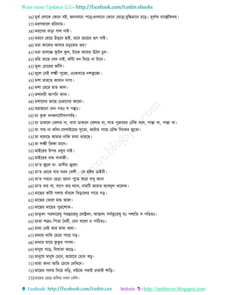Want more Updates 
http://tanbircox.blogspot.com
36) মূখে তোরক তকরন বই, জ্ঞানবারন পরর; নবারন তকরন তঘারা,বুরেমারন চরর মূখেিয নারস্তযৌষ ম
37) মরণকারে হররনাম
38) মররণর বারা োে নাই
39) মররব তমরয় উররব োই, েরব তমরয়র গুণ োই
40) মরা কারকর আবার মররকর ভয়?
41) মরা মােরঞ্চ িু িে িু ে, িারক আবার উ ে চুে
42) মরর োরহ তখদ নাই, কােঁিা বন রদরয় না িারন
43) মূো তচাররর িােঁরি
44) মূরে তনই েক্ষ্ম পূরো, এরকবারর দশভু রো
45) মশা মাররে কামান দাো
46) মশা তমরর হাে কাে
47) মশােচ আপরন কানা
48) মশারের কারে তচরারের আরো
49) মহােরনা তেন েেঃ ি পন্থাঃ
50) মা কু রু নেনরেৌবনেবেম্
51) মা ডাকরে তখোম না, বাবা ডাকরে তখোম না, িাে পুরুরষর তেেঁরক বরে, পাো খা, পাো খা
52) মা পায় না কােঁথা-রিোইরয়র িুরো, বযািার পারয় তচৌদ্দ রিরকর েুরো
53) মা বরেরে আমার নারক মাথা রররে
54) মা েক্ষ্ম রভক্ষা মারে
55) মাইররর উপর ওষু নাই
56) মাইররর নাম বাবাে
57) মা'র জ্বরে না- মাি র জ্বরে!
58) মা'র তথরক োর দরদ তবশ - তি হইে ডাইন
59) মা’র পররন তেরা েযানা পুরে করর বাবু আনা
60) মা‘য় কয় খা, বারপ কয় েযাখ, নামরি আমার আবদুে খারেক
61) মারের কােঁিা েোয় বােঁ রে রবরারের পারয় ের
62) মারের তেরে মাে ভাো
63) মারের মারয়র পুিরশাক
64) মােৃবৎ পরদাররষু পরদ্ররবযষু তোষ্ট্রবৎ; আত্মবৎ িবেভূ রেষু েঃ পশযরে ি পরণ্ডেঃ
65) মাো শত্রুঃ রপো চবর , তেন বারো ন পার েঃ
66) মাথা তনই োর মাথা বযথা
67) মাথায় োরথ তমরর পারয় ের
68) মাথার ঘারয় কু কু র পােে
69) মানুষ েরর, রব াো ভারে
70) মানুরষ মানুষ তচরন, শুরয়ারর তচরন কচু
71) মামা কানা আরম তচারখ তদরখরন
72) মারয়র েোয় রদরয় দরর, বউরক পরাই োকাই শারর
73)মারয়র তচরয় মারির দরদ তবরশ
 