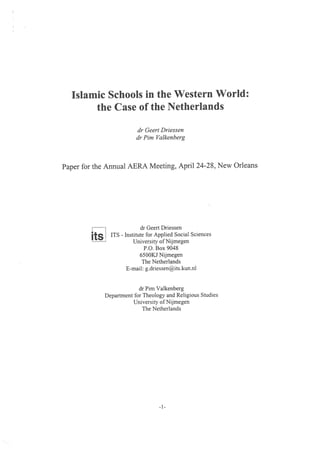 Geert Driessen & Pim Valkenberg (2000) AERA Islamic schools in the western world Paper.pdf