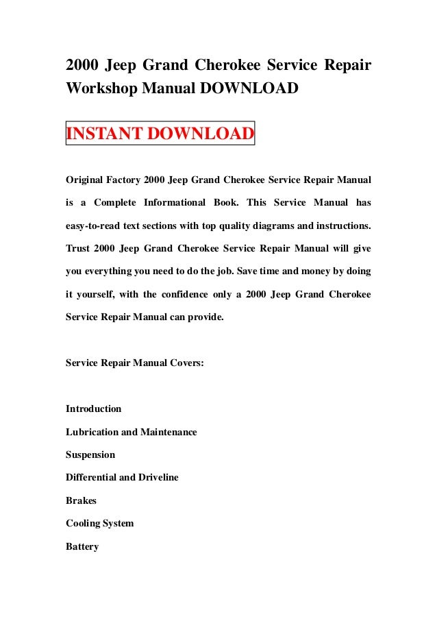 2000 jeep grand cherokee service repair workshop manual download