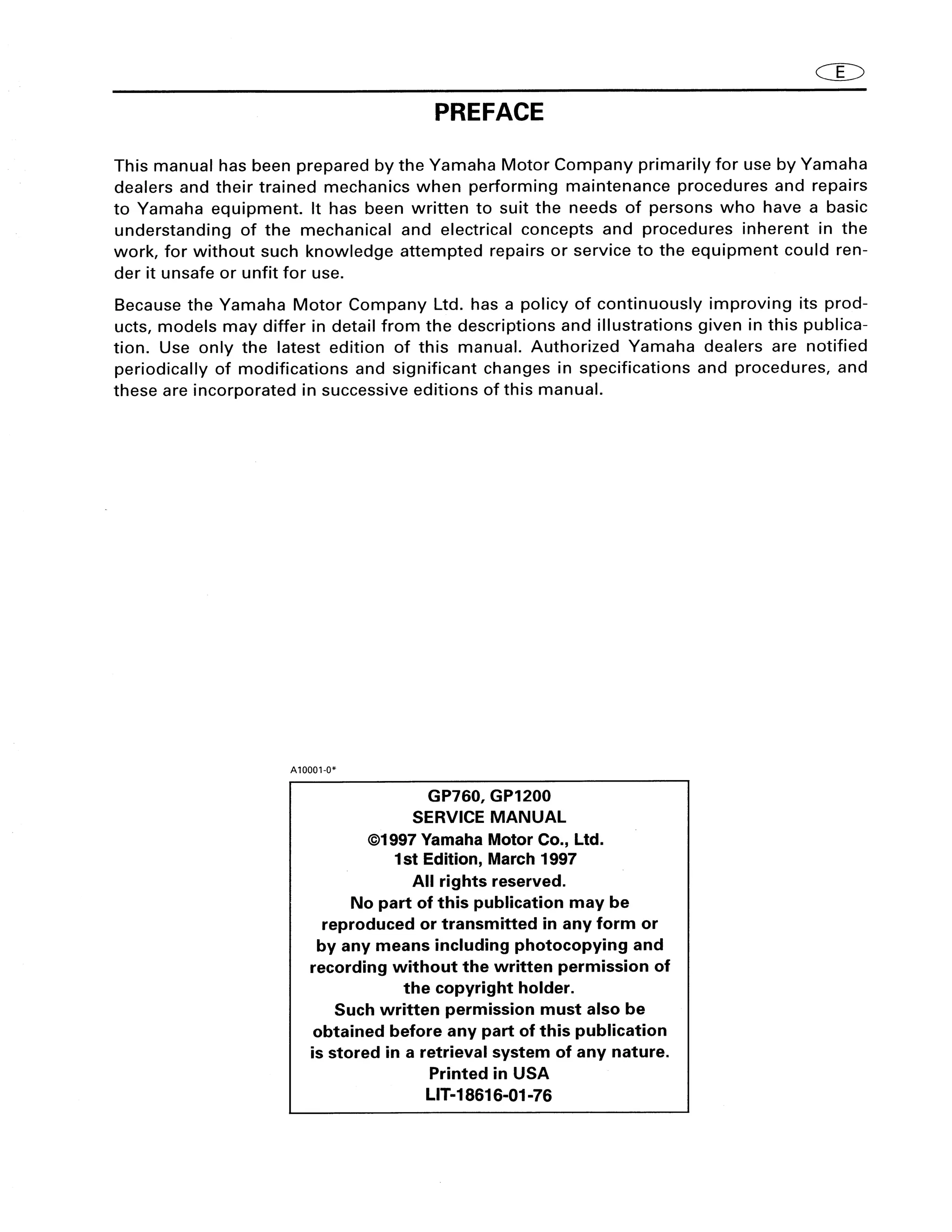 1999 YAMAHA GP800 SERVICE MANUAL PDF visual data 2