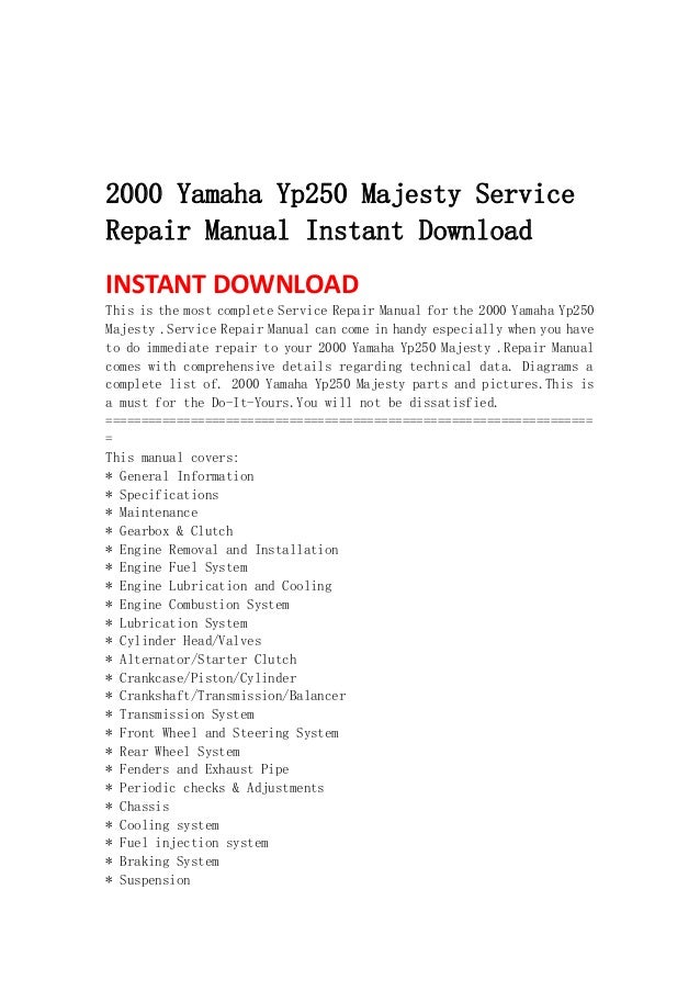 Yamaha Majesty Service Manual Yamaha Majesty Service Manual