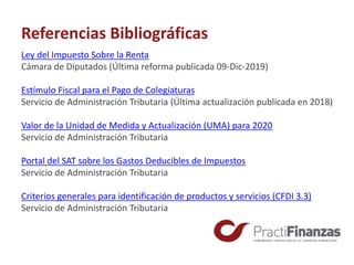¿Cuáles son los Gastos Deducibles 2020 para las personas físicas? | PPTX