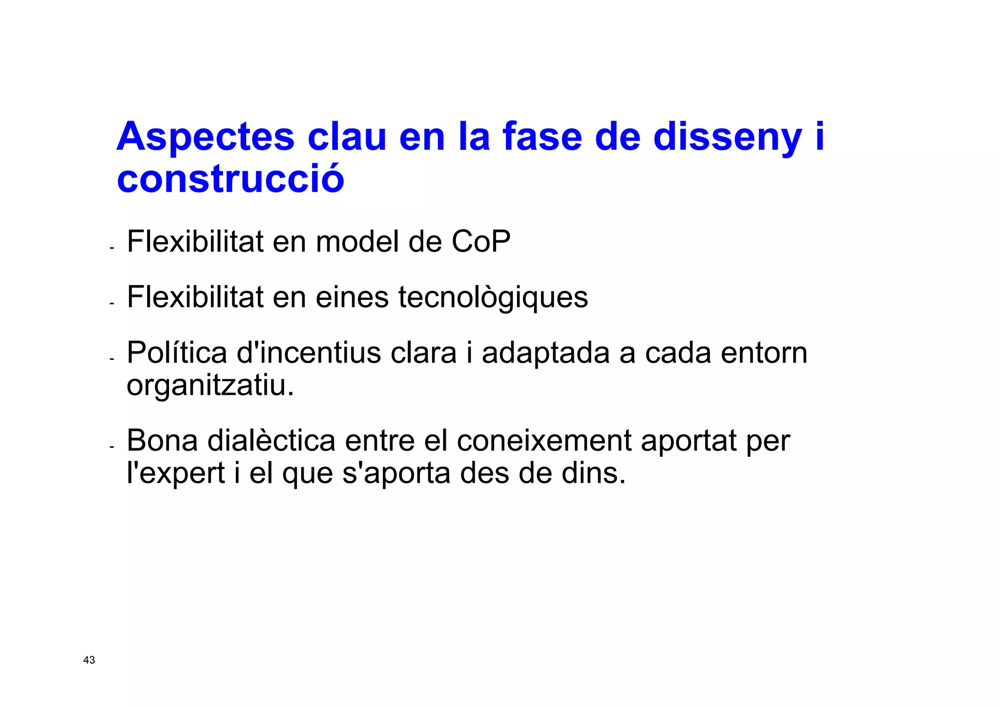 Taller per aprendre a posar en marxa CoP. Jesús Martínez