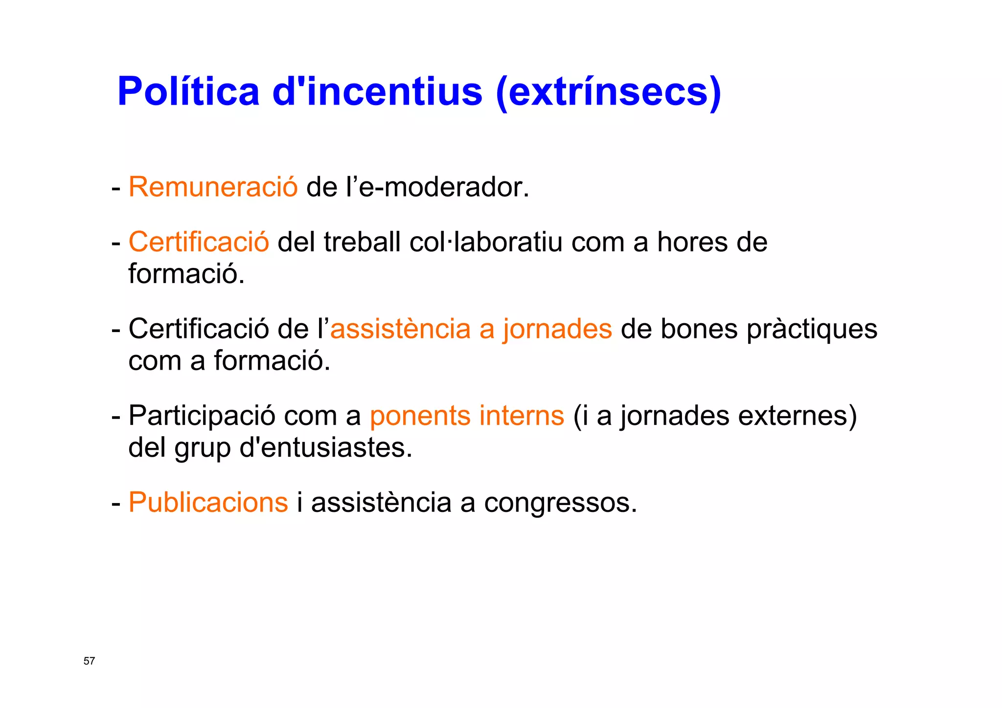 Taller per aprendre a posar en marxa CoP. Jesús Martínez