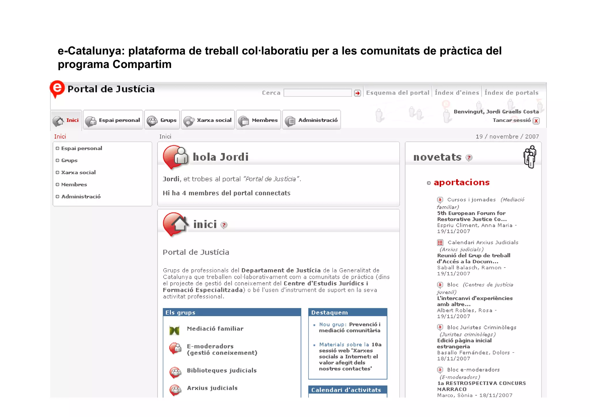 Taller per aprendre a posar en marxa CoP. Jesús Martínez