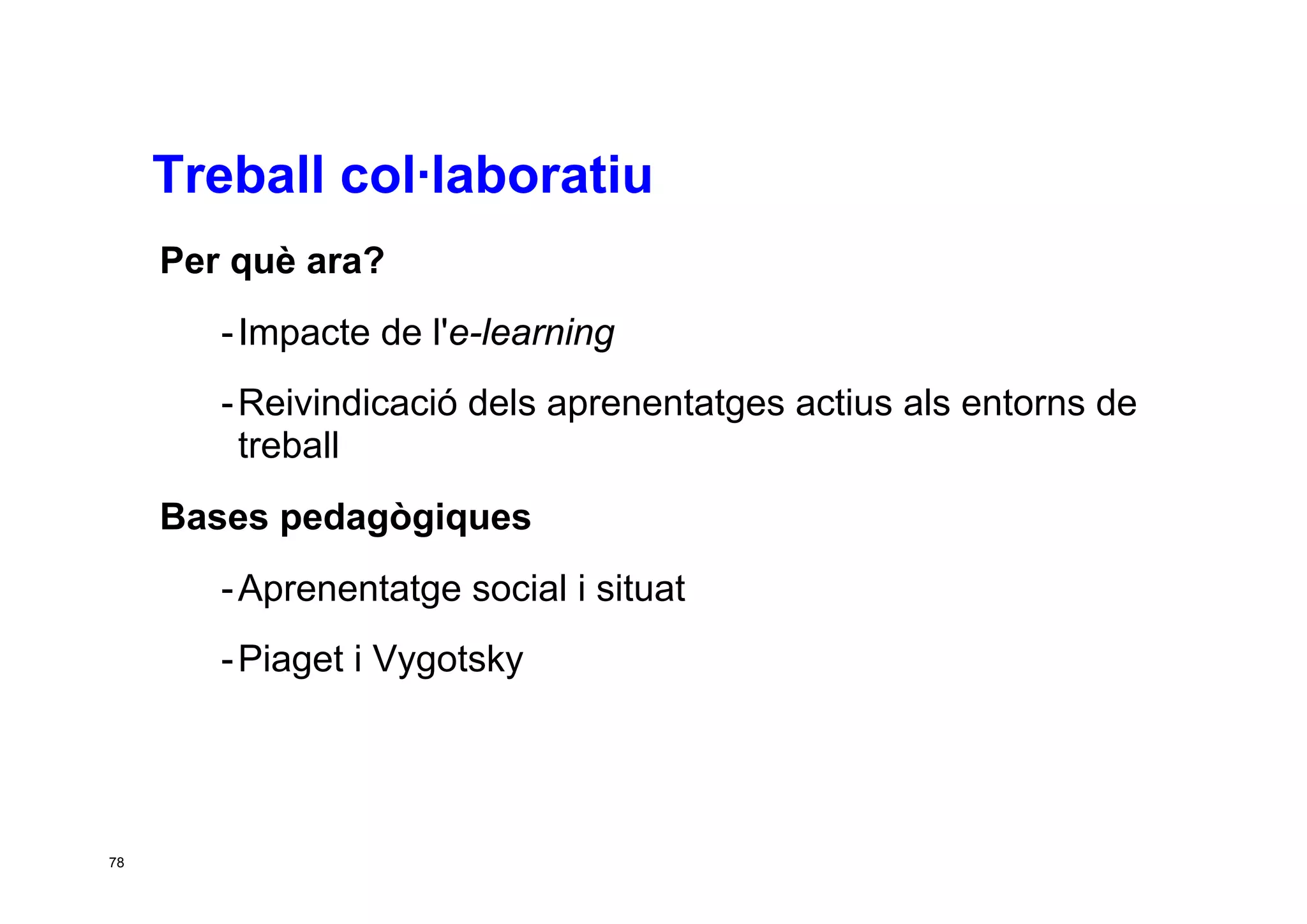 Taller per aprendre a posar en marxa CoP. Jesús Martínez