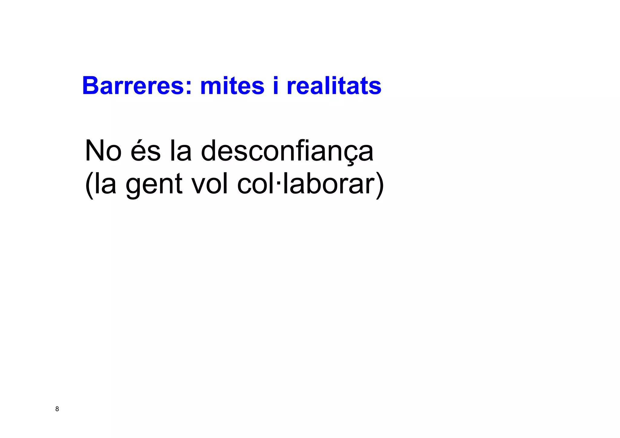 Taller per aprendre a posar en marxa CoP. Jesús Martínez