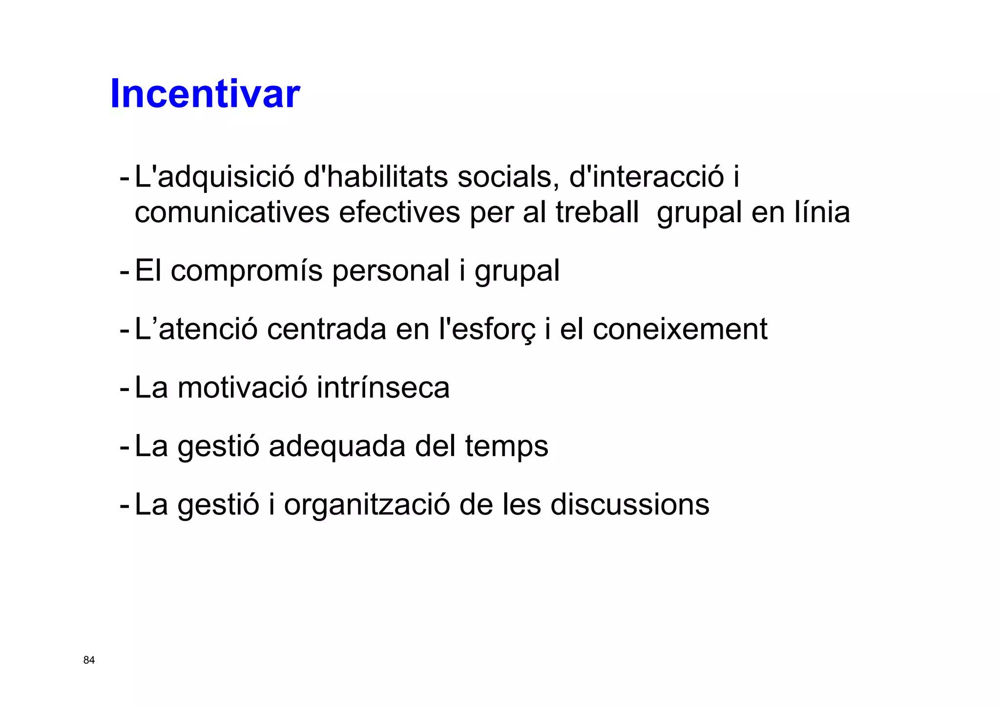 Taller per aprendre a posar en marxa CoP. Jesús Martínez