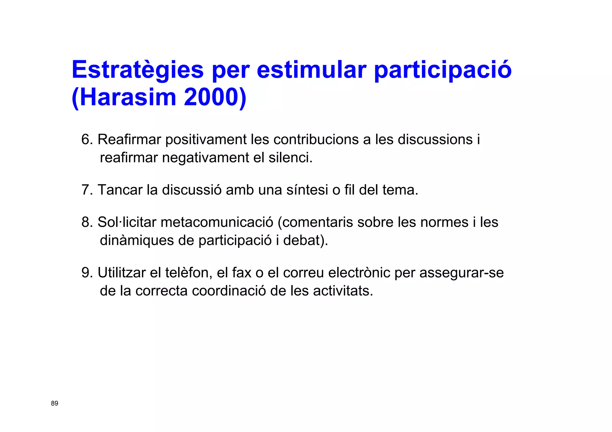 Taller per aprendre a posar en marxa CoP. Jesús Martínez