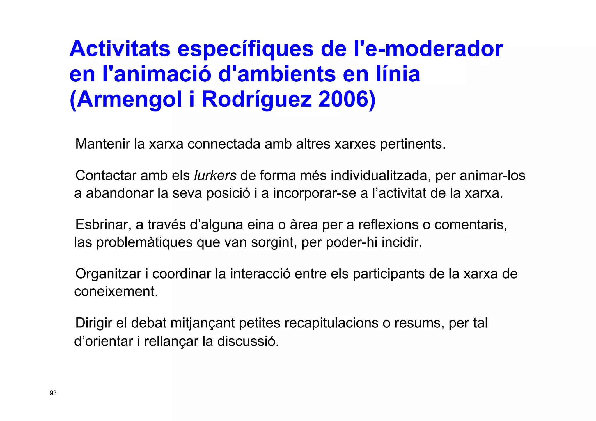 Taller per aprendre a posar en marxa CoP. Jesús Martínez