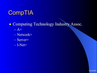 CompTIA Computing Technology Industry Assoc. A+ Network+ Server+ I-Net+ 