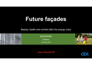 Future façades
Beauty, health and comfort after the energy crisis
BOOOSTING
Rotterdam
29 January 2020
Jaap Wiedenhoff
 