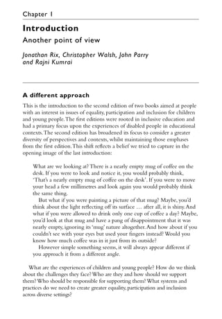 Jonathan Rix Equality Participation and Inclusion 1 Diverse Perspectives 2nd Edition ...