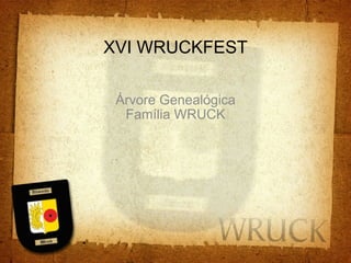 XVI WRUCKFEST Árvore Genealógica Família WRUCK 