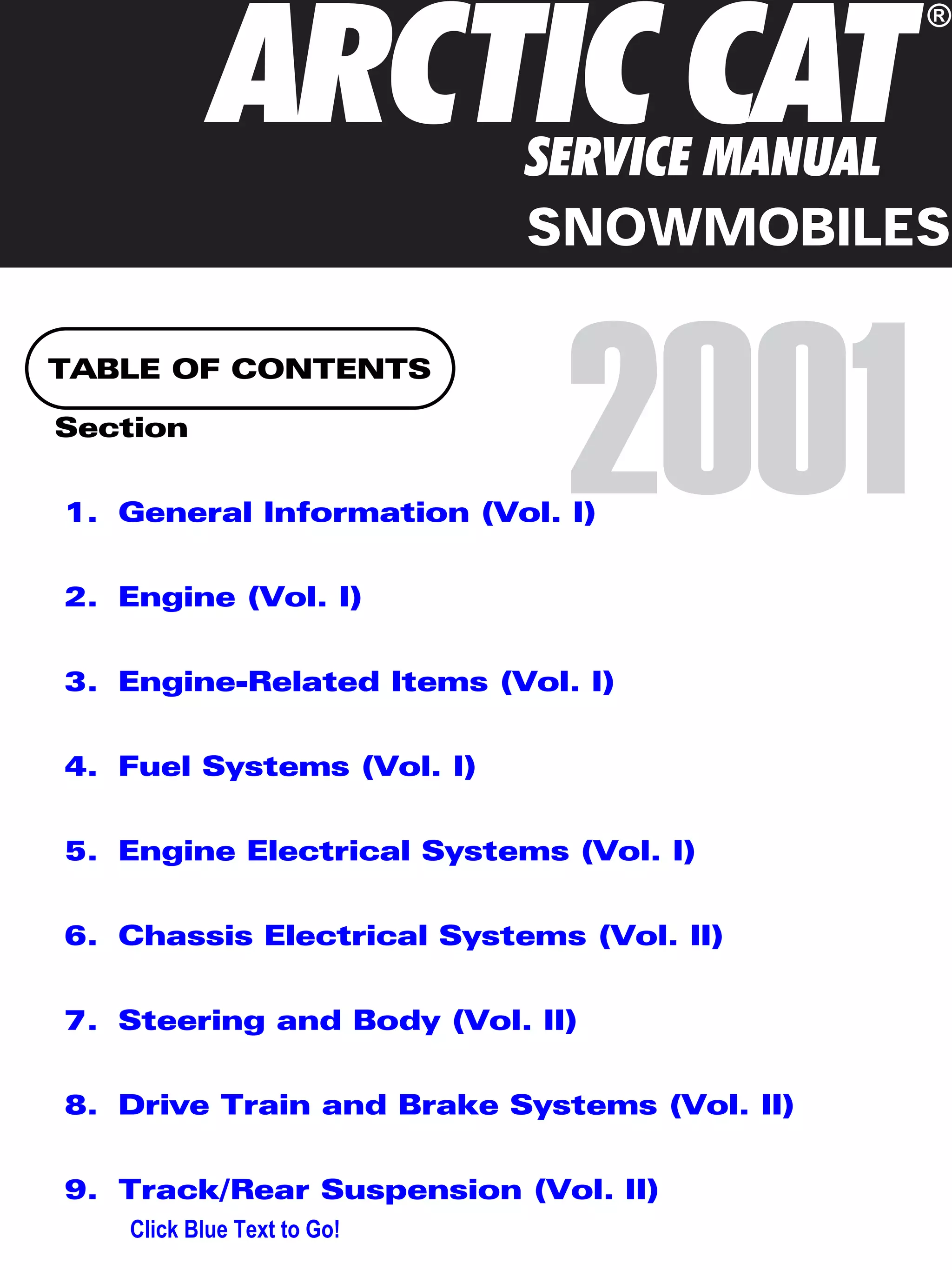 2001 arctic cat zrt 600 snowmobile service repair manual | PDF 2001 arctic cat zrt 600 snowmobile service repair manual | PDF