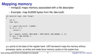 Quick and Easy Device Drivers for Embedded Linux Using UIO | PDF