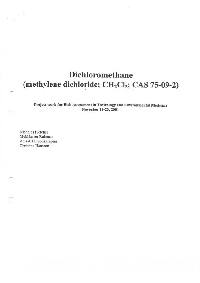 2001 risk assessment of