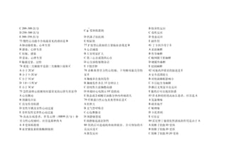 C 200~300 次/分                  1                       B 特异性反应
                              C a 受体阻滞剂
D 250~300 次/分                                          C 毒性反应
E 300~350 次/分                 D 钙离子拮抗剂                 D 变态反应
73 慢性心功能不全病最常见的诱因是 B          E 利尿剂                    E 副作用
A 肺动脉栓塞、心率失常                  77 扩张型心肌病的主要临床表现是 B      81 丁卡因不用于 E
B 感染、心律失常                     A 心音减弱                   A 表面麻醉
C 妊娠、感染                       B 左室明显扩大                 B 传导麻醉
D 贫血、心律失常                     C 第三心音或第四心音              C 蛛网膜下腔麻醉
E 输液过量、过快                     D 心尖部收缩期杂音               D 硬膜外麻醉
74 重度二尖瓣狭窄是指二尖瓣瓣口面积 C         E 下肢浮肿                   E 浸润麻醉
A 小于 2C㎡                      78 诊断典型劳力性心绞痛，下列哪项最具有特   82 对地西泮错误的叙述是 E
B 小于 1~2C㎡                    征E                       A 安全范围较大
C 小于 1C㎡                      A 胸痛多在夜间发作               B 对快波睡眠影响小
D 1.0－1.5C㎡                   B 胸痛发作多在 15 分钟以上         C 不引起全身麻醉
E 小于 3C㎡                      C 持续性左前胸憋闷感              D 醒后无明显不良反应
75 急性前壁心肌梗死时最常见的心律失常是 D       D 疼痛时心电图示 ST 段抬高         E 服药后可出现欣快感
A 心房颤动                        E 休息或含硝酸甘油数分钟内疼痛消失       83 伴水肿的轻度高血压患者，应首选 A
B 预激综合征                       79 纤维蛋白性心包炎典型体征是 C       A 氢氯噻嗪
C 房室传导阻滞                      A 肝肿大                    B 硝苯地平
D 室性早搏及室性心动过速                 B 支气管呼吸音                 C 哌唑嗪
E 非阵发性交界性心动过速                 C 心包摩擦音                  D 卡托普利
76 高血压病患者，伴发心悸（ HR99 次 /分）和   D 颈静脉怒张                  E 可乐定
劳力性心绞痛时，应首选那种药 A              E 颈静脉返流征阳性               84 雷尼替丁康消化性溃疡的作用是由于 A
A ß 受体阻滞剂                     80 用药后可造成机体病理损害，并可预知的不   A 阻断了组胺 H2 受体
B 血管紧张素转换酶抑制剂                 良反应是 C                   B 阻断了组胺 H1 受体
                              A 继发反应                   C 阻断了组胺 H1,H2 受体
 