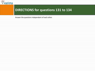 DIRECTIONS for questions 131 to 134Answer the questions independent of each other.