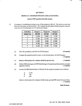 Unit 1 CAPE Management Of Business Paper 2 - 2002 - 2011 Past Papers | PDF
