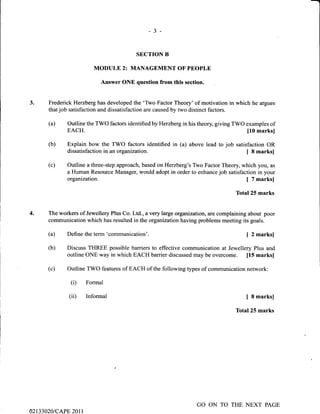 Unit 1 CAPE Management Of Business Paper 2 - 2002 - 2011 Past Papers | PDF