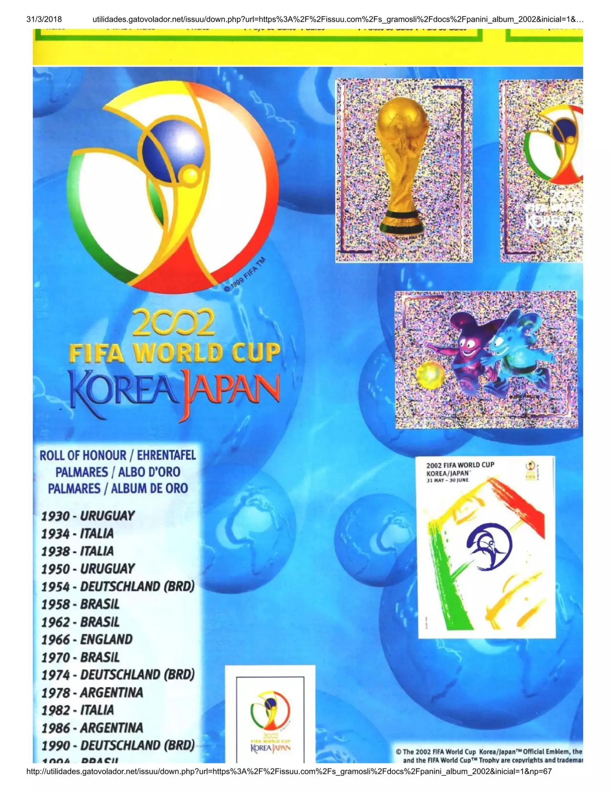 2002 - Fifa World Cup Korea - Japan Album Panini | PDF