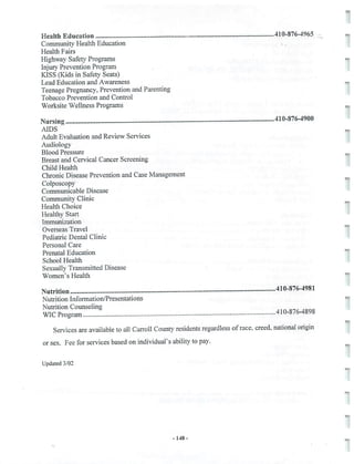 2002 Carroll County Maryland Facts Book