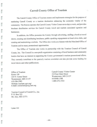 2002 Carroll County Maryland Facts Book