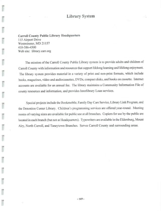 2002 Carroll County Maryland Facts Book