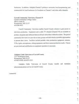 2002 Carroll County Maryland Facts Book