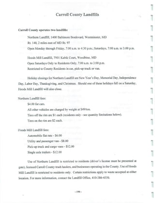 2002 Carroll County Maryland Facts Book