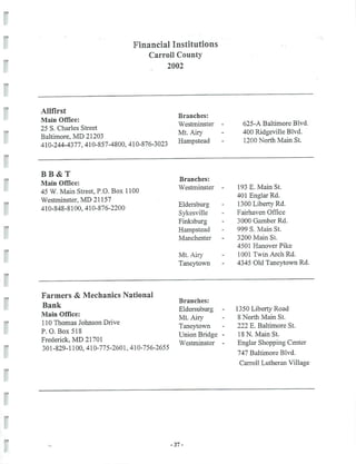 2002 Carroll County Maryland Facts Book