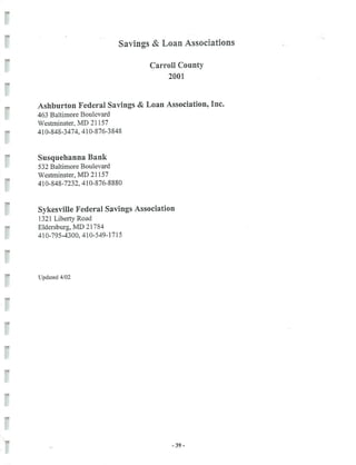 2002 Carroll County Maryland Facts Book