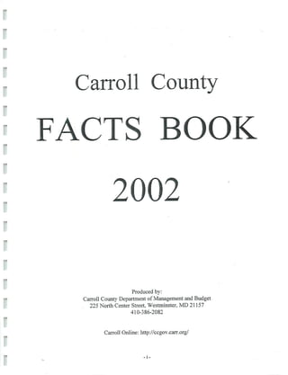 2002 Carroll County Maryland Facts Book