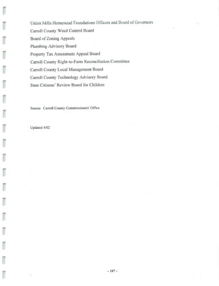 2002 Carroll County Maryland Facts Book