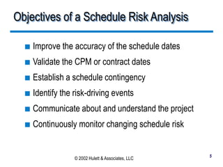 2002, Advanced Schedule RiskPresentation Lisbon.ppt